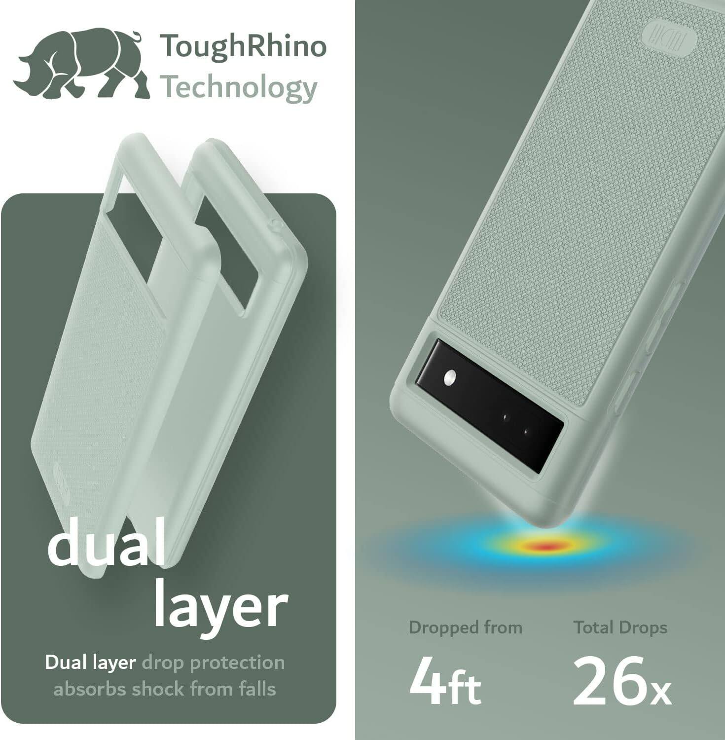 ToughRhino Technology

dual layer

Dual layer drop protection absorbs shock from falls

Dropped from 4ft

Total Drops 26x