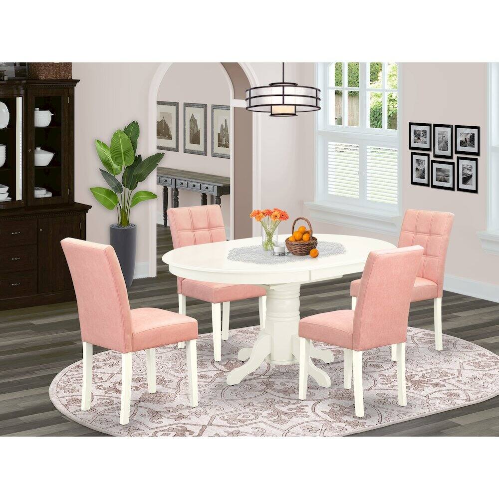 Alt View 10. East West Furniture - 5 Piece Kitchen Table Set - White.