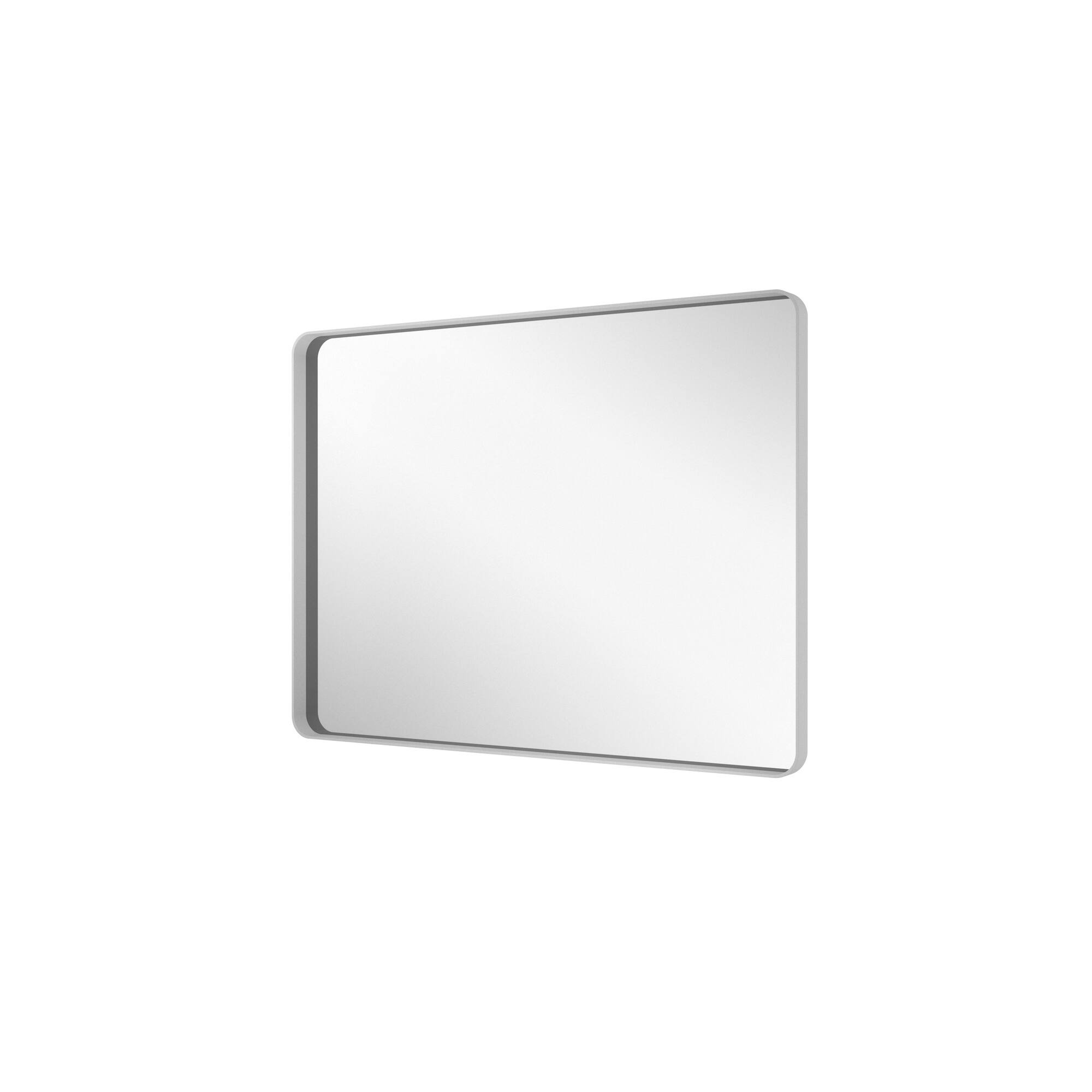 Left. Boyel Living - 24-Inch x 32-Inch Rectangular Aluminum-Framed Bathroom Wall Mirror - White.