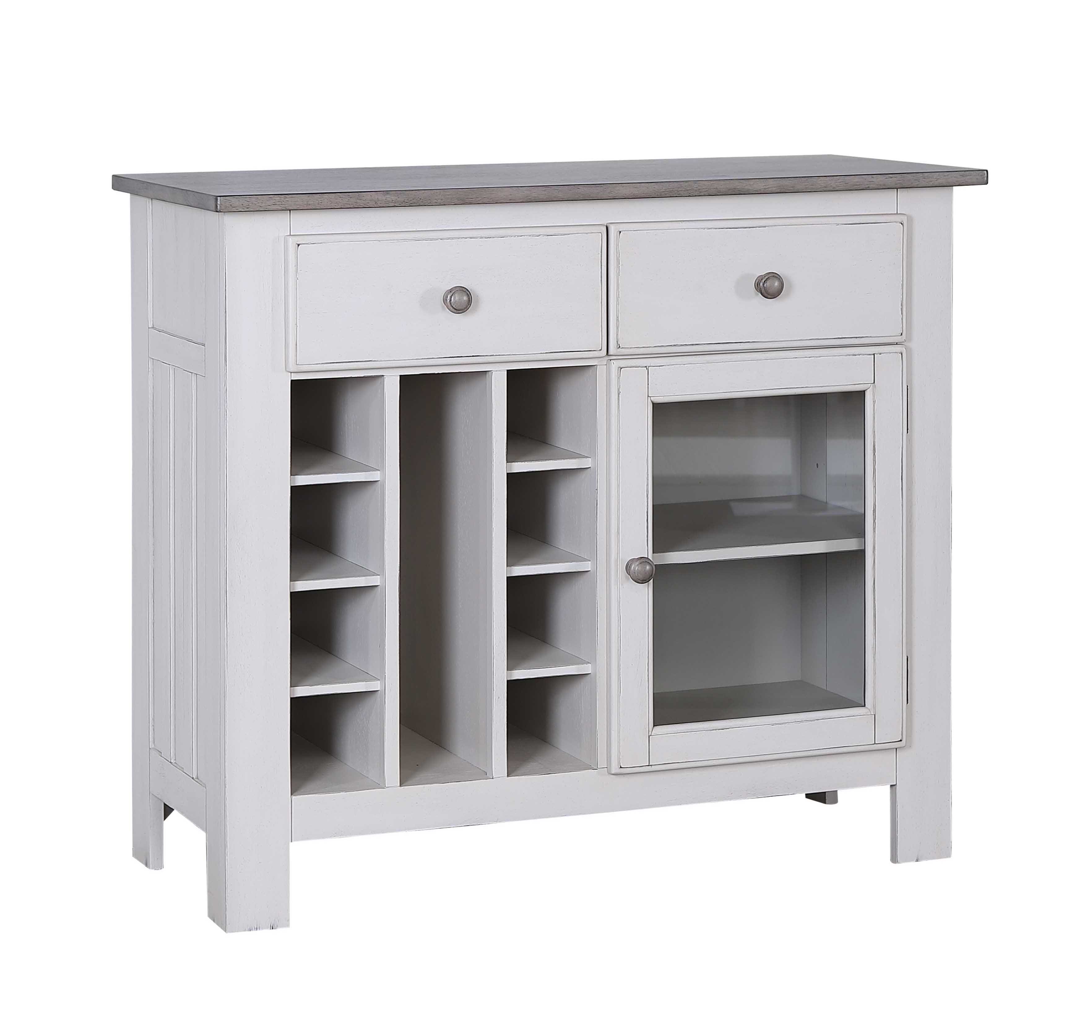 Kings Brand Furniture - Gwinn Buffet Storage Cabinet with Wine Rack - White price history on PriceWatchPro