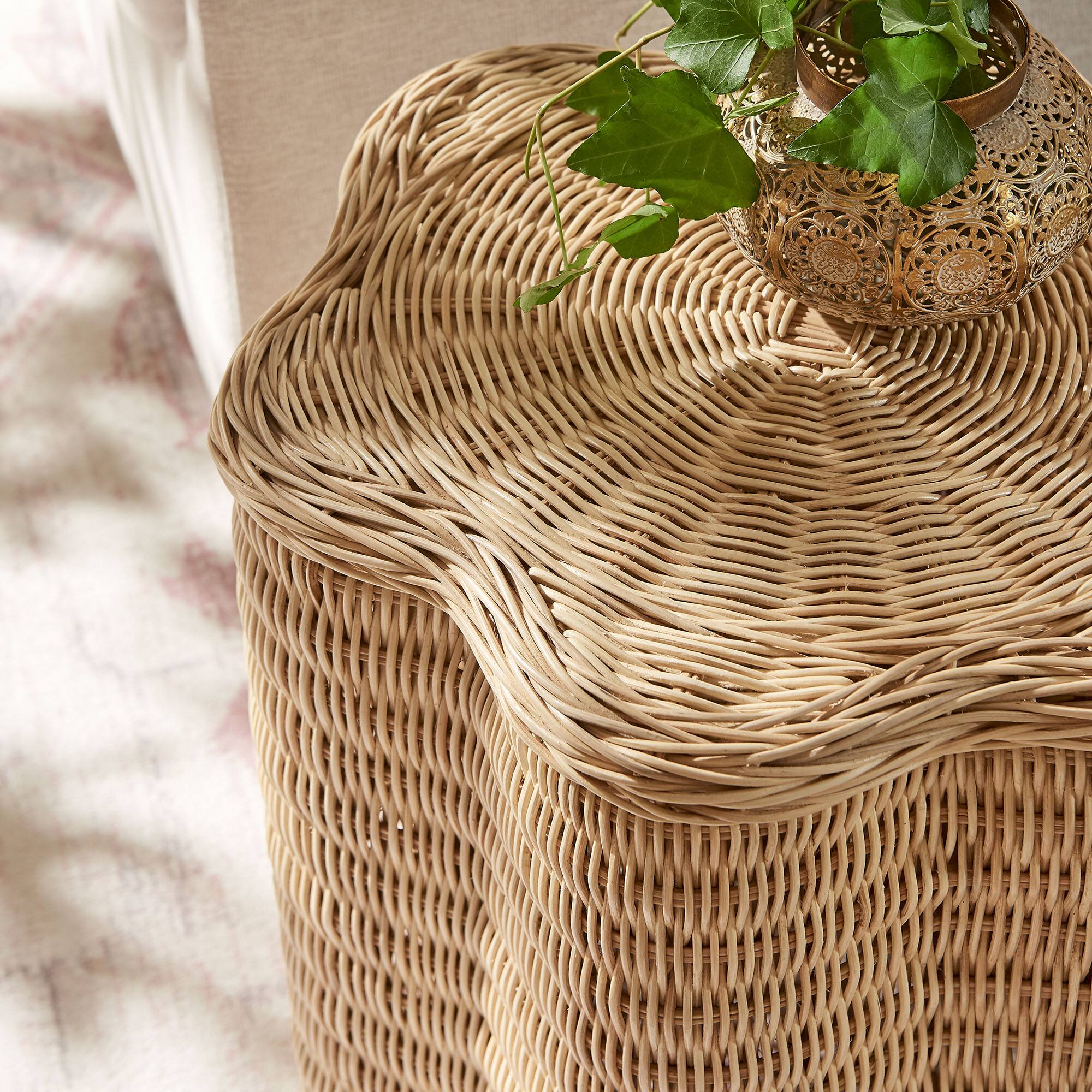 Alt View 1. Modway - Erika Scalloped Natural Rattan Side Table by Modway - Natural.