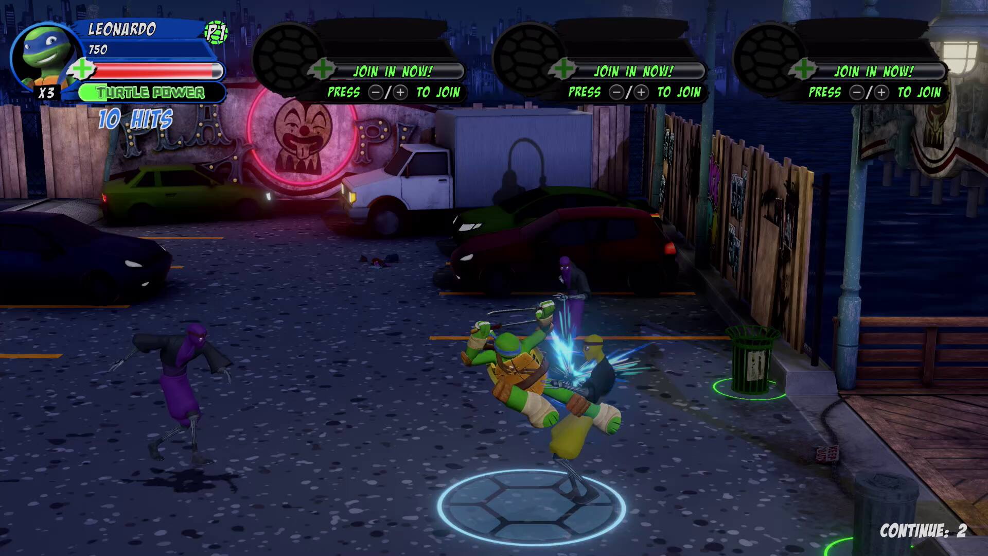 LEONARDO P1 750 + TURTLE POWER 10 HITS
+ JOIN IN NOW! PRESS - / + TO JOIN
+ JOIN IN NOW! PRESS - / + TO JOIN
+ JOIN IN NOW! PRESS - / + TO JOIN
CONTINUE: 2