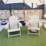 PURPLE LEAF - 1/2-Pieces Adirondack Chair HDPE All-Weather Outdoor Fire Pit Chair with Wood-Textured with Dual Cup Holders for Garden - Champagne-2Pcs