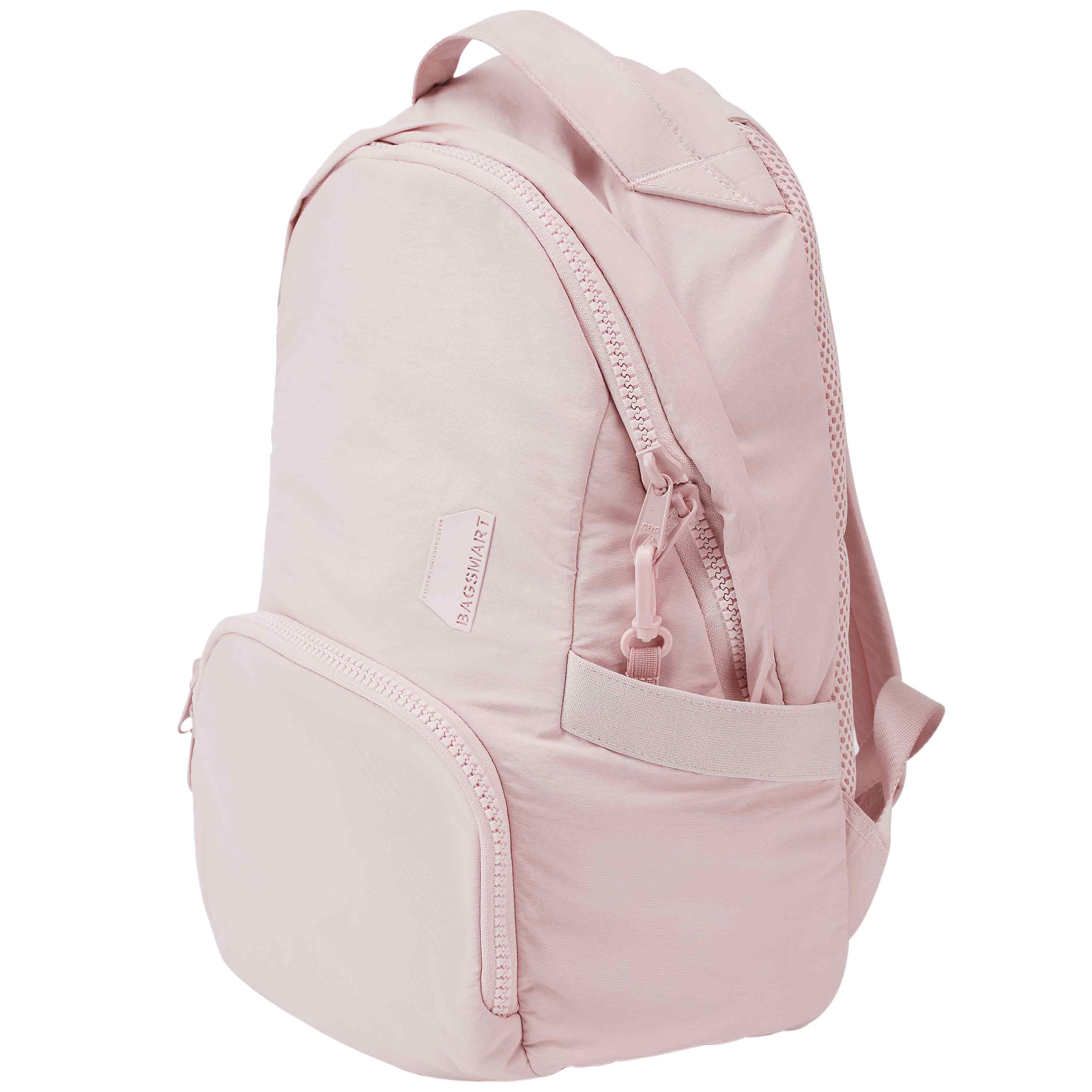 Left. Bagsmart - Zoraesque Laptop Backpack Fits 15.6" Computer, 20L Featherlight School Bookbag Casual Daypack for Women Men Travel - Pink.
