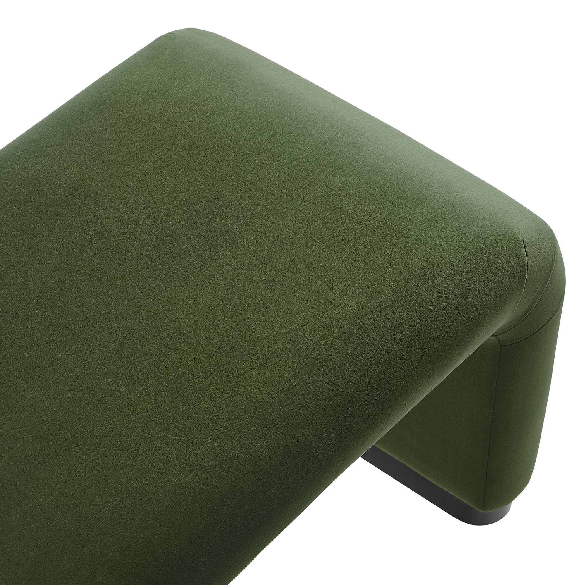 Alt View 3. Modway - Koda Performance Velvet Waterfall Long Bench by Modway - Green.