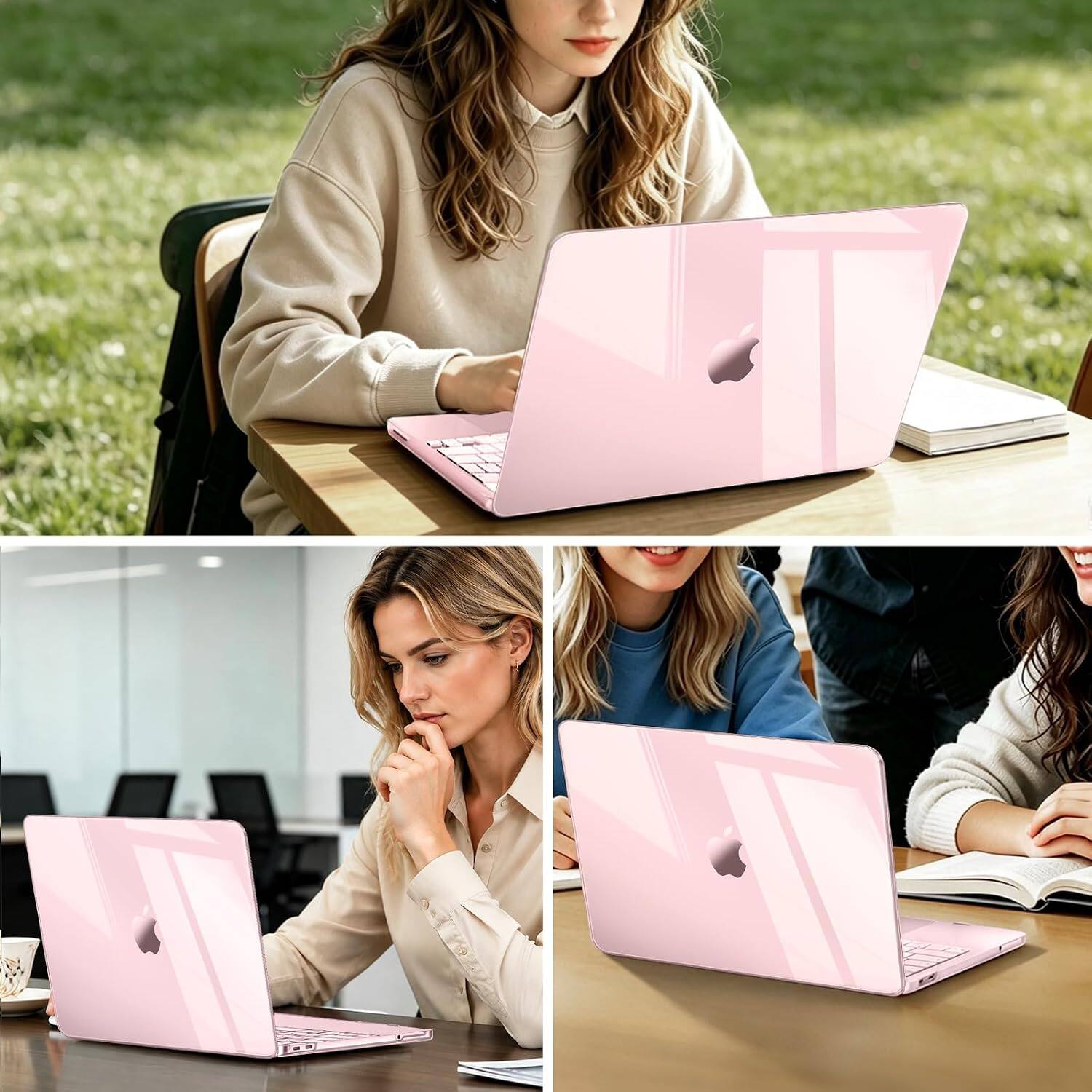 Alt View 3. mosiso - Ultra-Thin Hard Shell for MacBook Neo 13-inch Case A3404 A18 Pro Chip (2026), Seamless Close Protective Cover - Crystal Blush.