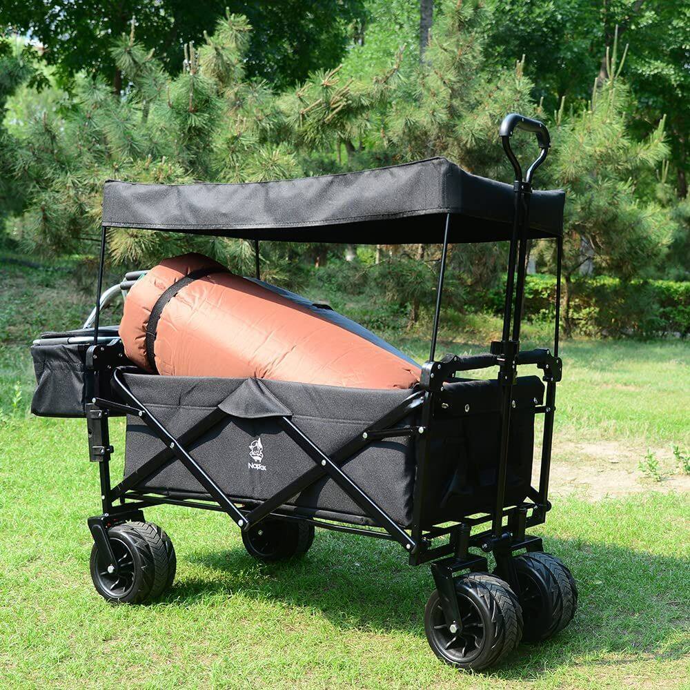 Alt View 1. Loheer - Loheer Heavy Duty Collapsible Wagon Cart with Canopy Wide All Terrain Wheels Cooler Bag for Beach and Garden.