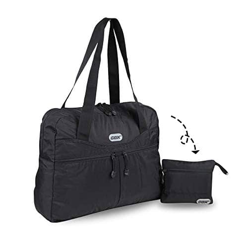 Fabibe - Foldable Bags For Travel Duffel Bag Packable Tote Carry On Luggage Weekender Overnight Women (turquoise) - Black