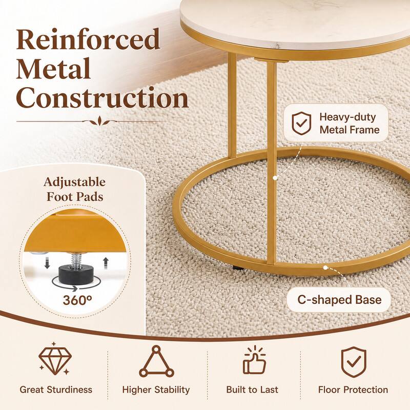 Reinforced Metal Construction  
Heavy-duty Metal Frame  
Adjustable Foot Pads  
360° C-shaped Base  
Great Sturdiness  
Higher Stability  
Built to Last  
Floor Protection