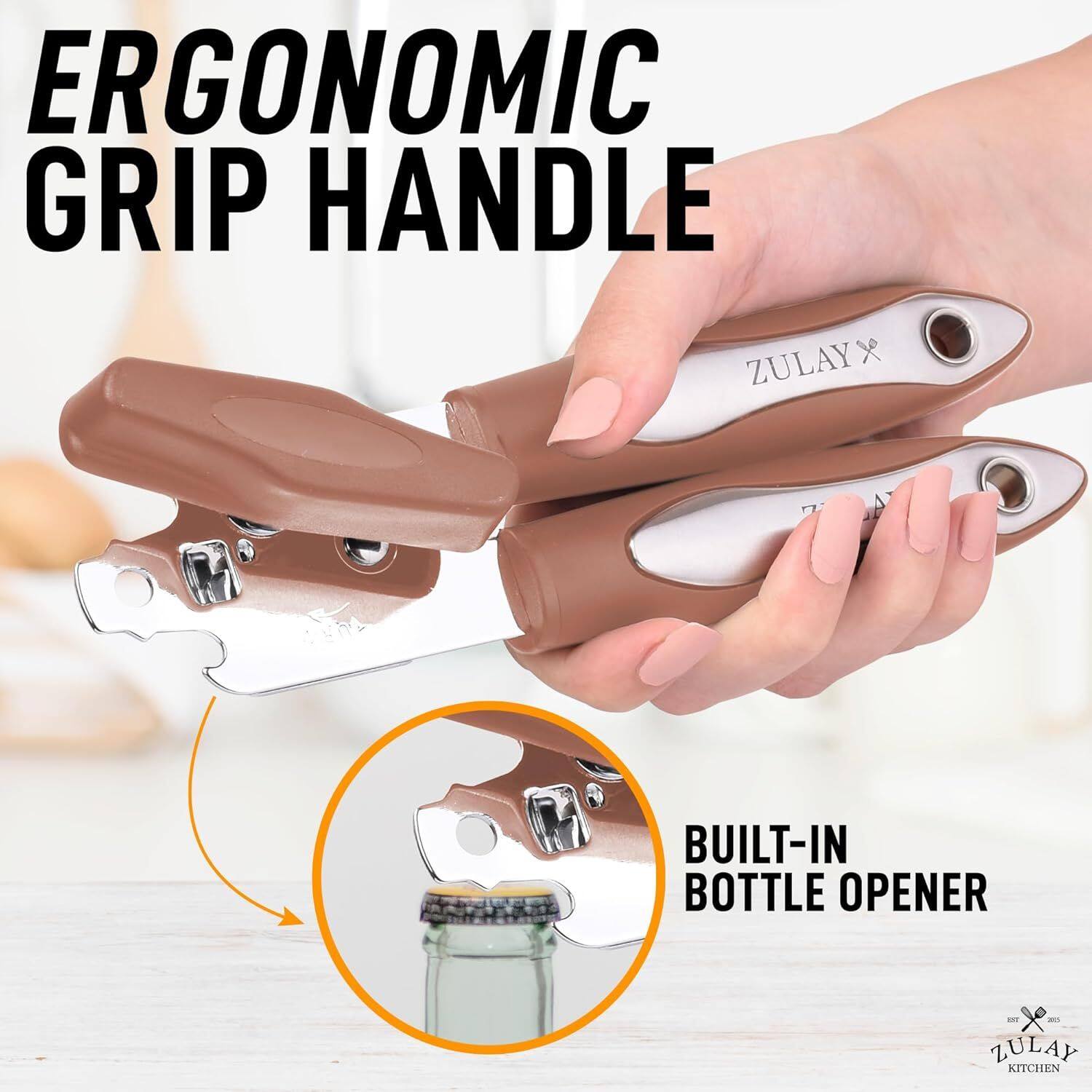 ERGONOMIC GRIP HANDLE, BUILT-IN BOTTLE OPENER, ZULAY x 2, ZULAY KITCHEN