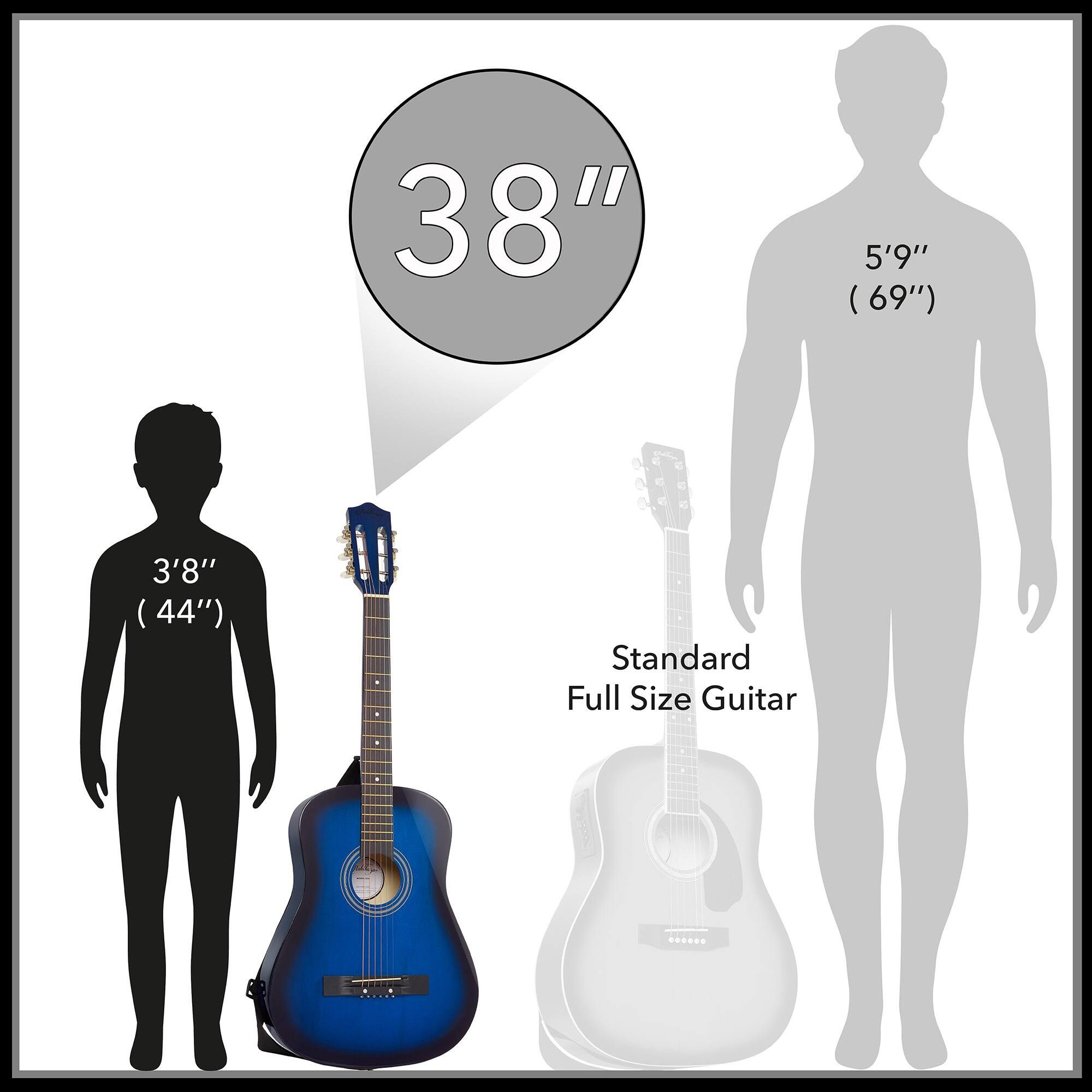 38"  
3'8" (44")  
Standard Full Size Guitar  
5'9" (69")