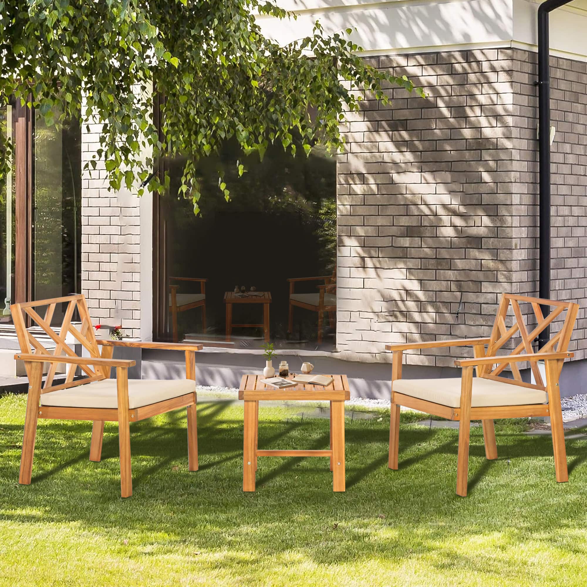 Werph - 3 Piece Outdoor Patio Furniture Set - Khaki