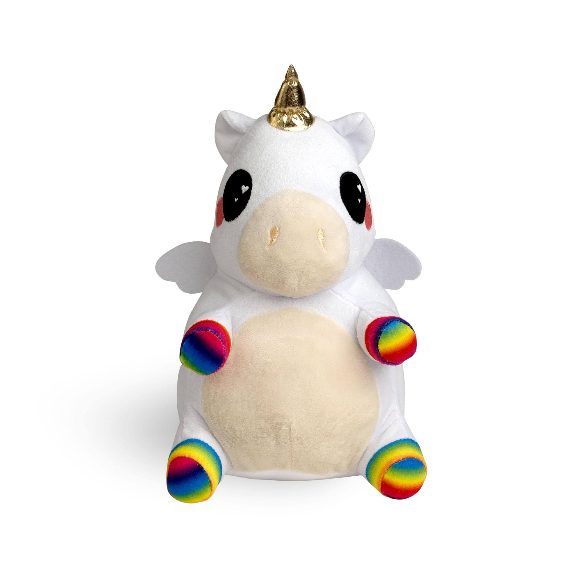 Front. Seven20 - Glitter Galaxy 9 Inch Talk Back Unicorn Plush - White.