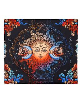 VEVOR - Sun and Moon Tapestry, Psychedelic Mystic Floral Aesthetic Wall Tapestry, Vintage Wall Blanket for Home Decoration - Black,Printing