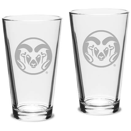 Front. Jardine - Colorado State Rams 16oz. 2-Piece Classic Pub Glass Set - Multicolor.