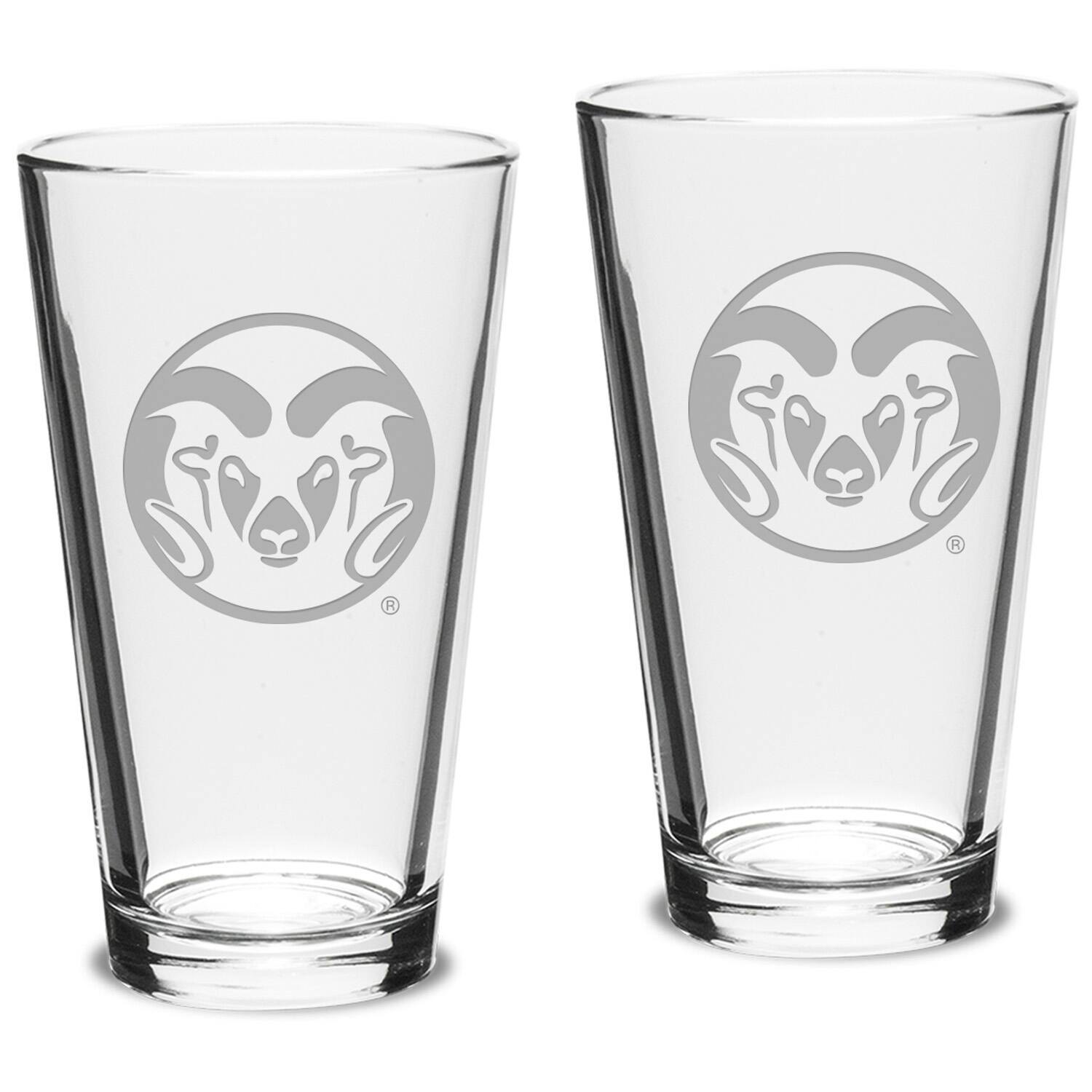 Front. Jardine - Colorado State Rams 16oz. 2-Piece Classic Pub Glass Set - Multicolor.