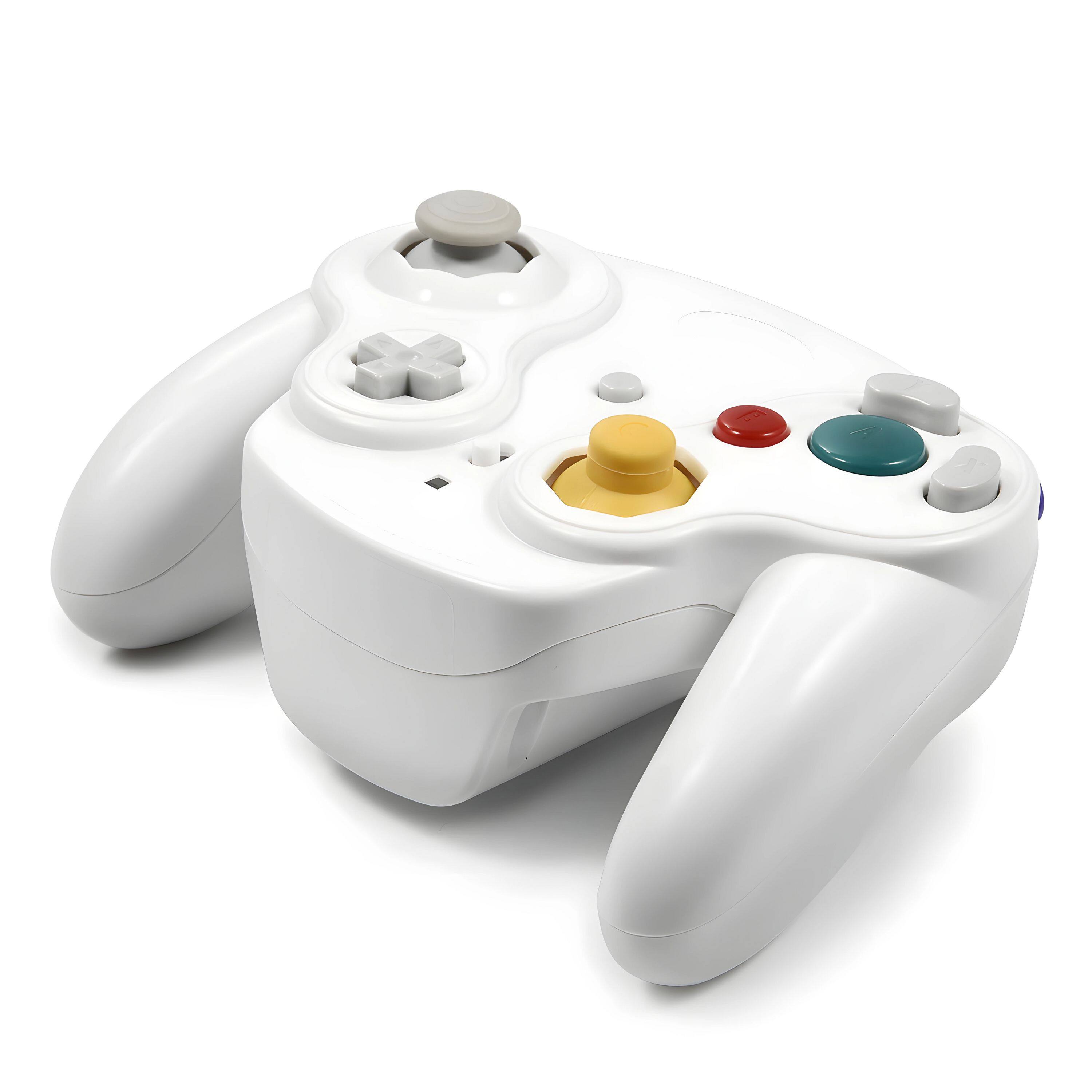 Left. Kitcheniva - Wireless Game Controller With Adapter For Nintendo Game Cube - White.