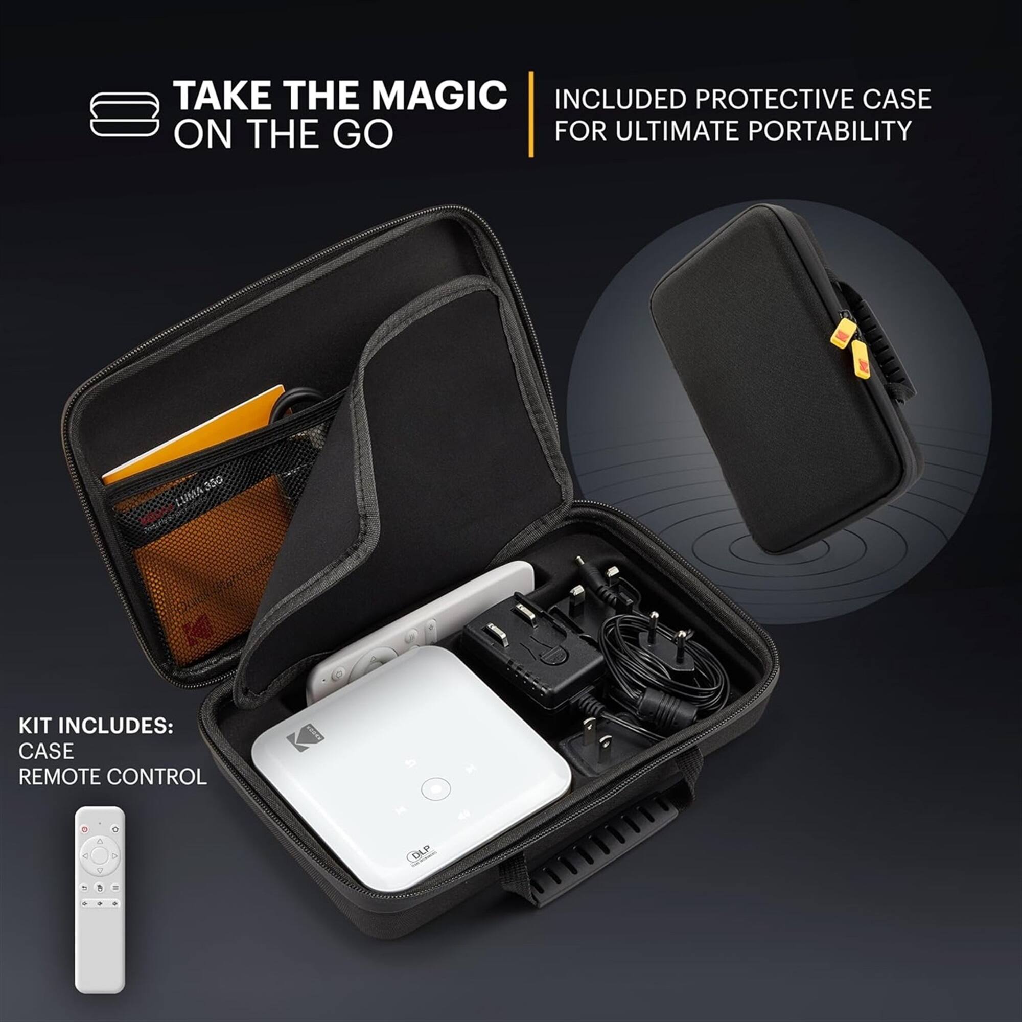 TAKE THE MAGIC ON THE GO

INCLUDED PROTECTIVE CASE FOR ULTIMATE PORTABILITY

KIT INCLUDES:
CASE
REMOTE CONTROL