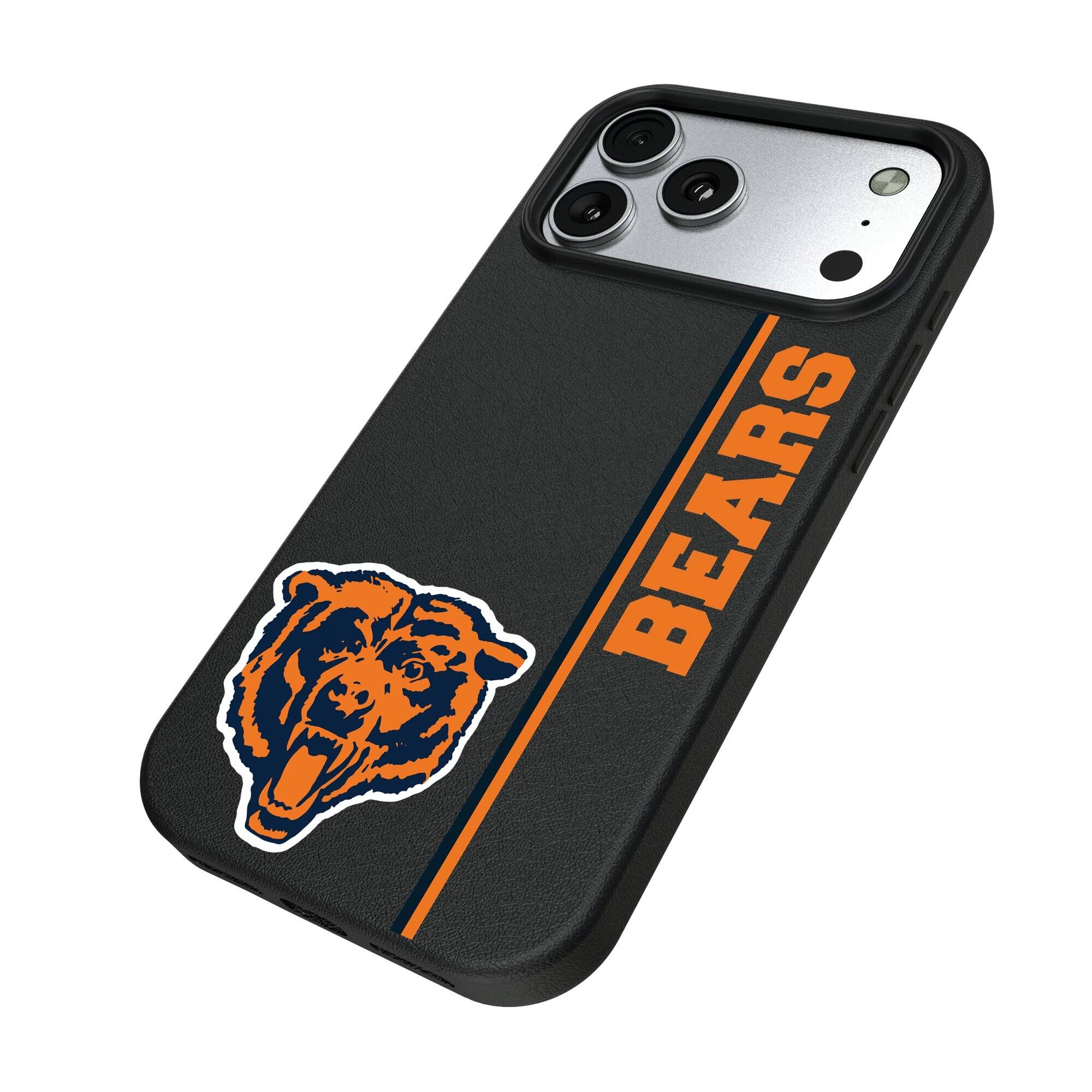 Alt View 1. Keyscaper - Chicago Bears Throwback Logo iPhone Magnetic Bump Case - 16 Plus - Black.