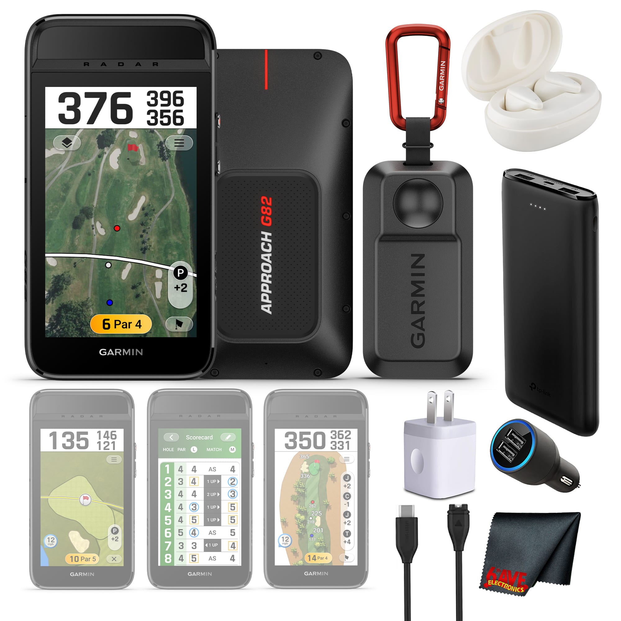 Garmin - Approach G82 Launch Monitor and Premium GPS Golf Handheld Bundle - Black