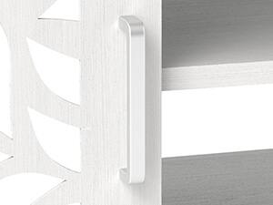 Alt View 6. Bestier - Coffee Table with Mirror Decorative Doors, Adjustable Shelves and Dual Side Storage Design - white.