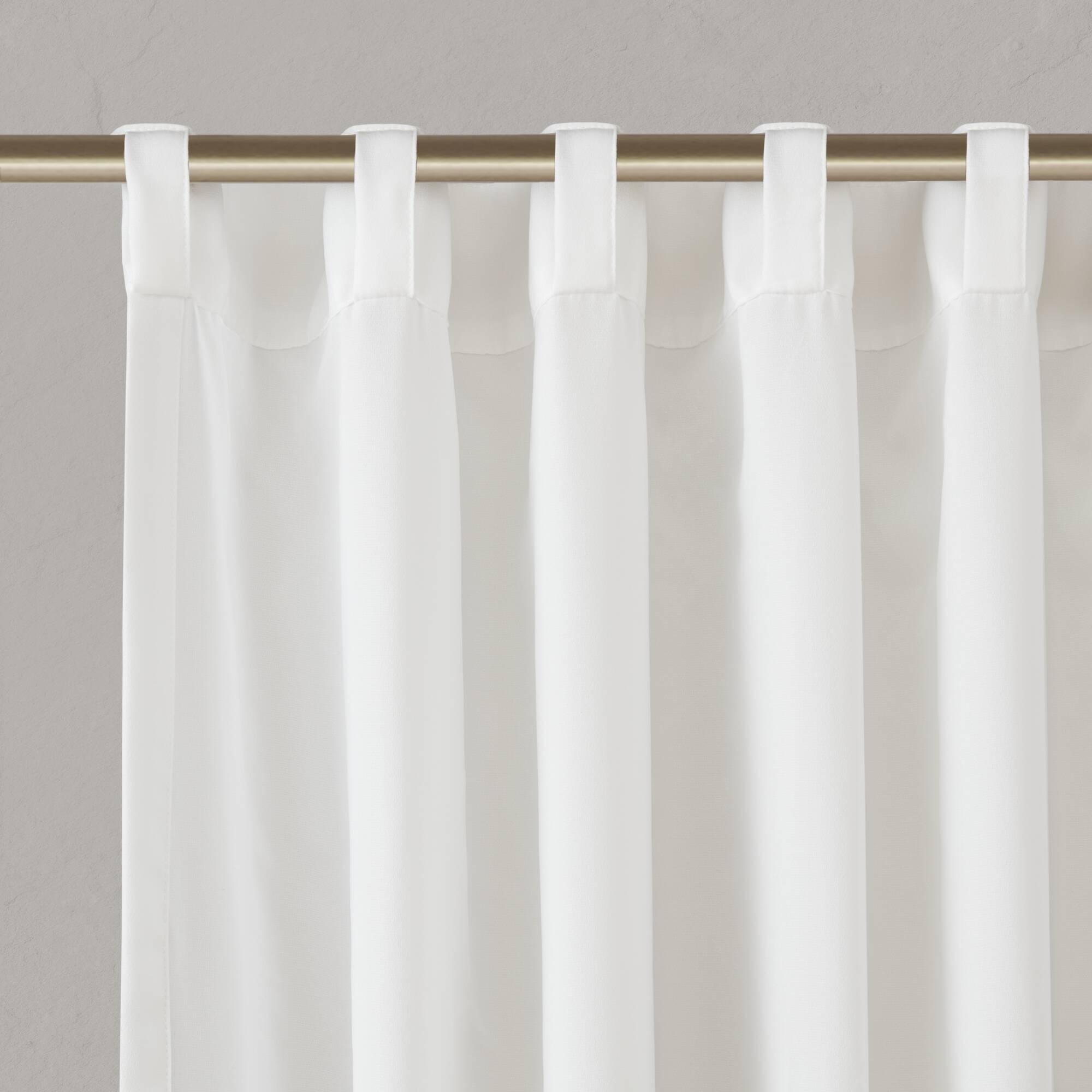Left. BreeBe - 2 PCS 52x108' Rod Pocket with Back Tab Privacy Curtain Pair White - White.