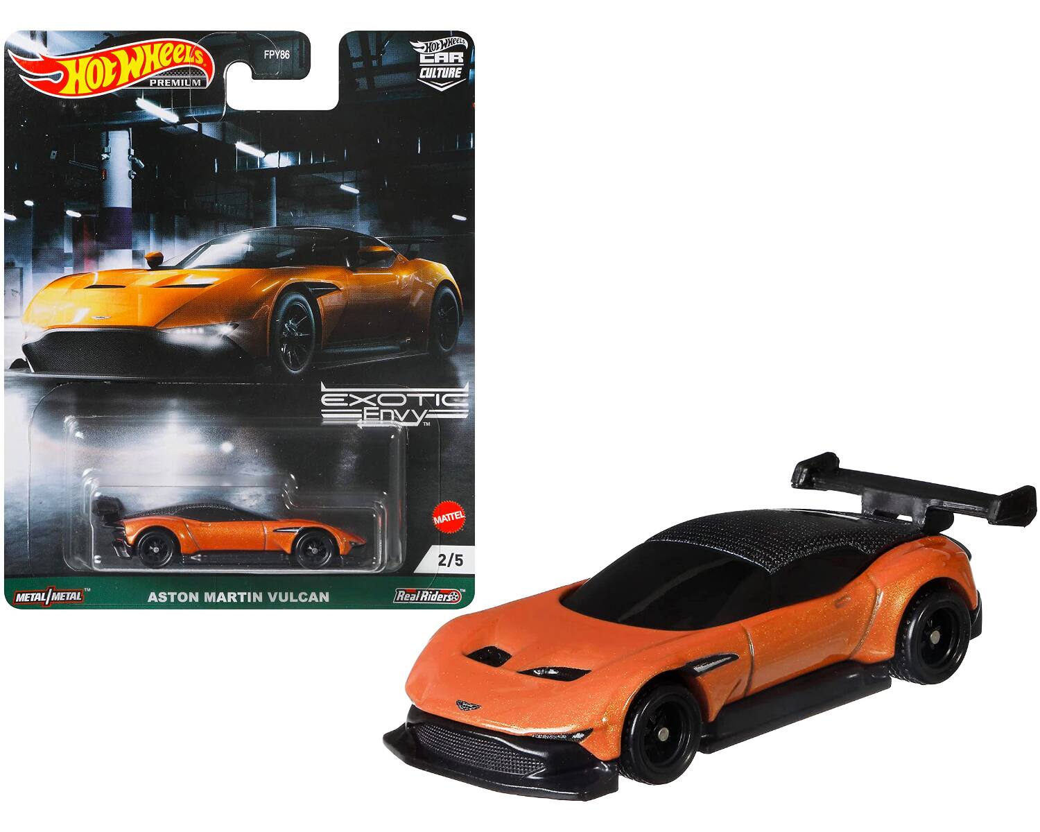 FPY86 Hot Wheels Premium  
Exotic EDVY  
MATTEL 2/5  
Metal | Metal | Metal | Metal  
Aston Martin Vulcan  
Real Riders