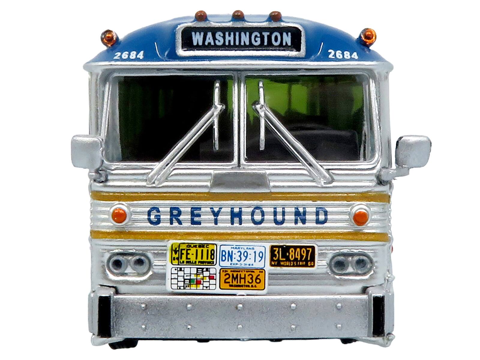 2684 WASHINGTON  
2684 GREYHOUND  
QUEBEC MARYLAND  
FE-1118  
BN:39:19  
19  
3L 8497  
LA BLLE PRPTRIC  
NY WORLDSTA  
60  
2MH36