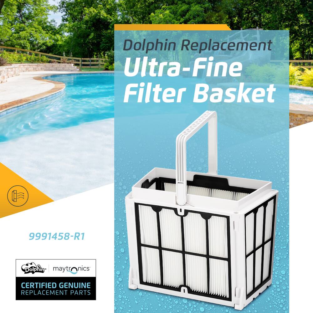Dolphin Replacement Ultra-Fine Filter Basket 9991458-R1 maytronic nics CERTIFIED GENUINE REPLACEMENT PARTS