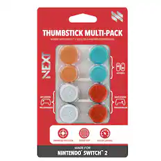 THUMBSTICK MULTI-PACK
WORKS WITH SWITCH™ 2 JOY-CON 2 AND PRO CONTROLLERS
NEXT
LEFT JOYSTICK
PRO CONTROLLER
RIGHT JOYSTICK
PRO CONTROLLER
ENHANCED PRECISION
ADDED GRIP
FASTER CONTROL
MADE FOR
NINTENDO SWITCH™ 2