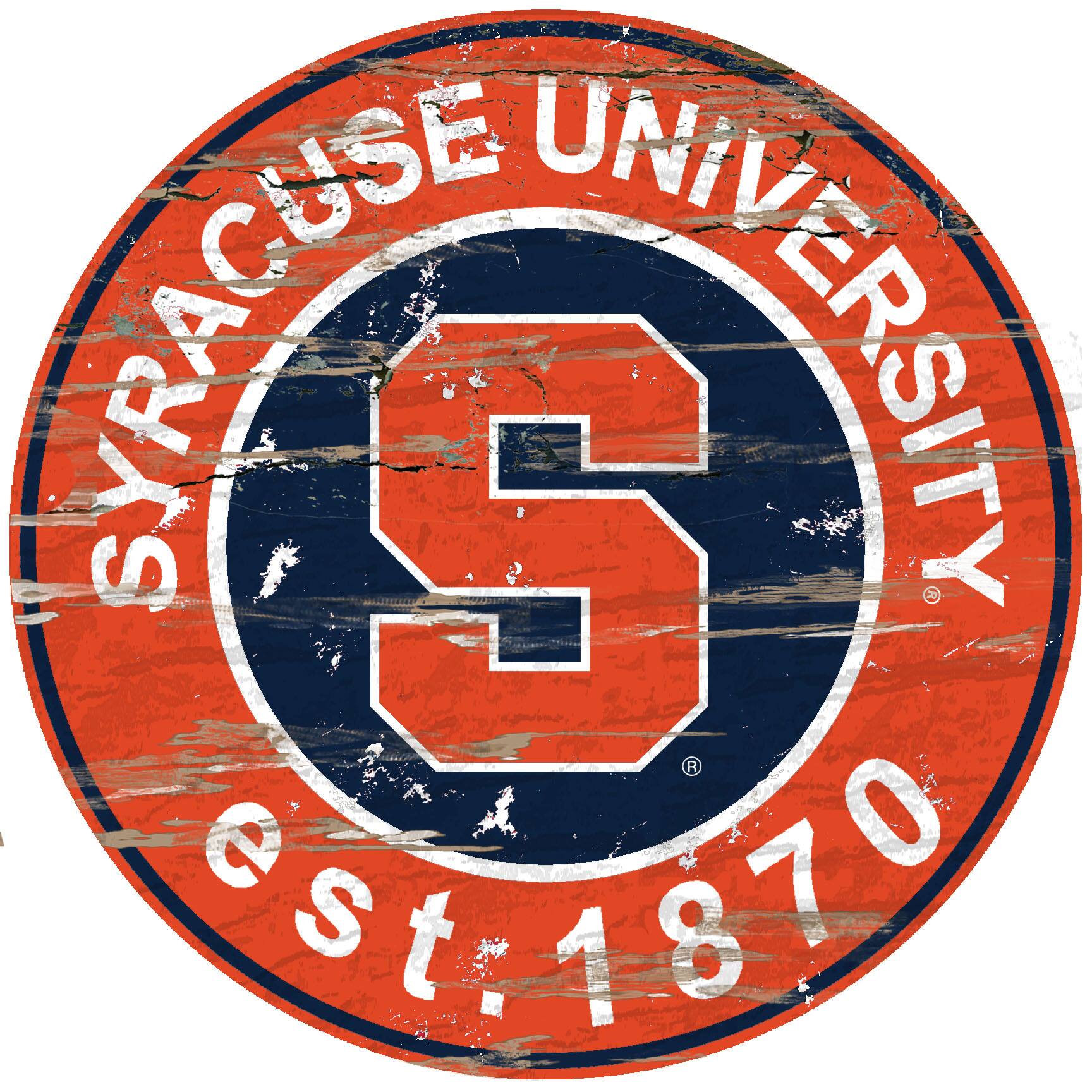 Syracuse Orange 23.5" Distressed Round Sign