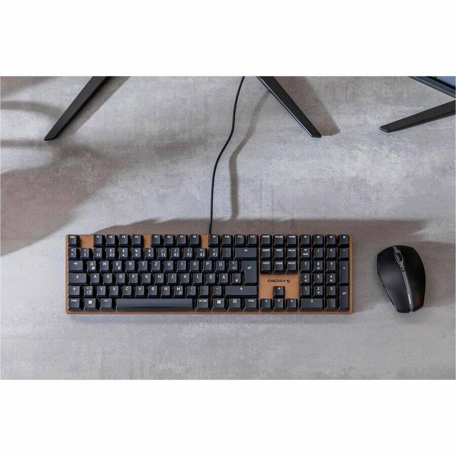Alt View 7. CHERRY - CHERRY KC 200 MX-Wired Keyboard - MX2A SILENT RED - Black/Bronze Housing - Linear feel - abrasion resistant keys - white - Black,Bronze.