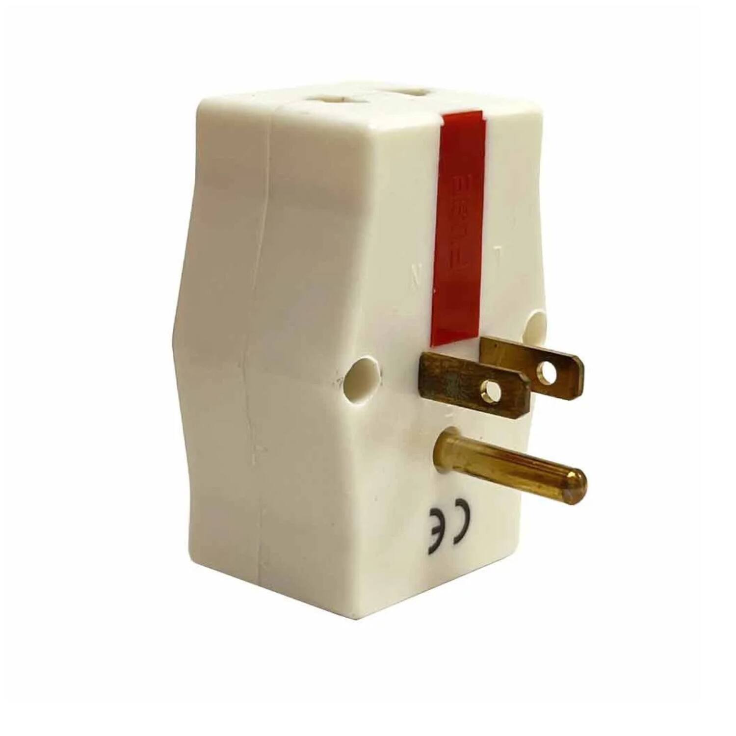 Left. Home Collection - 2 Pack Universal Travel Adapter Plug - WHITE.