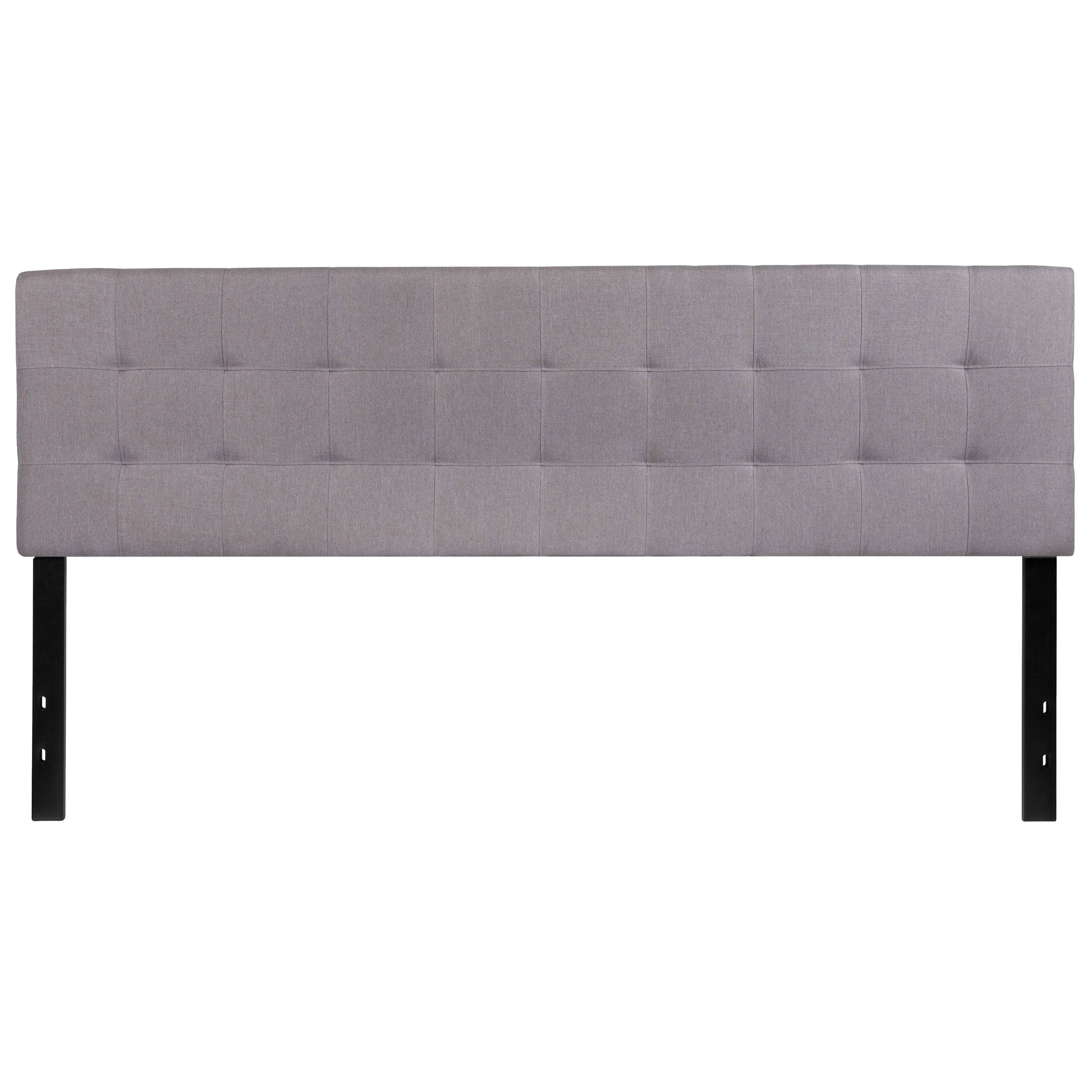 Alt View 4. Emma + Oliver - Quilted Tufted Upholstered Headboard - Light Gray.