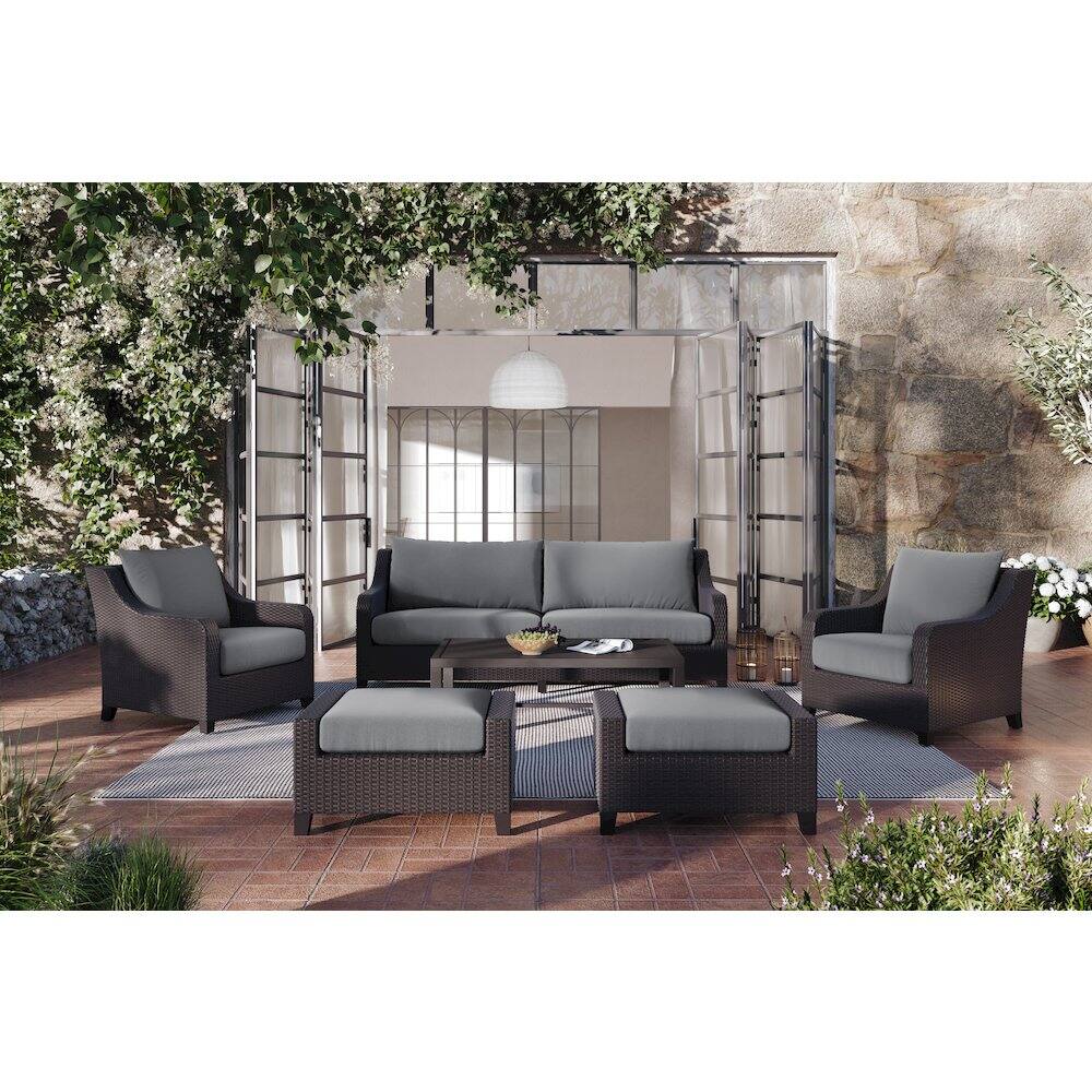 Alt View 3. New Classic Furniture - Skye Set Of 2 Ottomans-Gray - Brown.