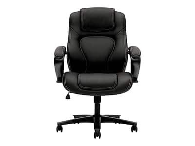 HON - High-Back Chair, Fixed Arms, Vinyl - Black