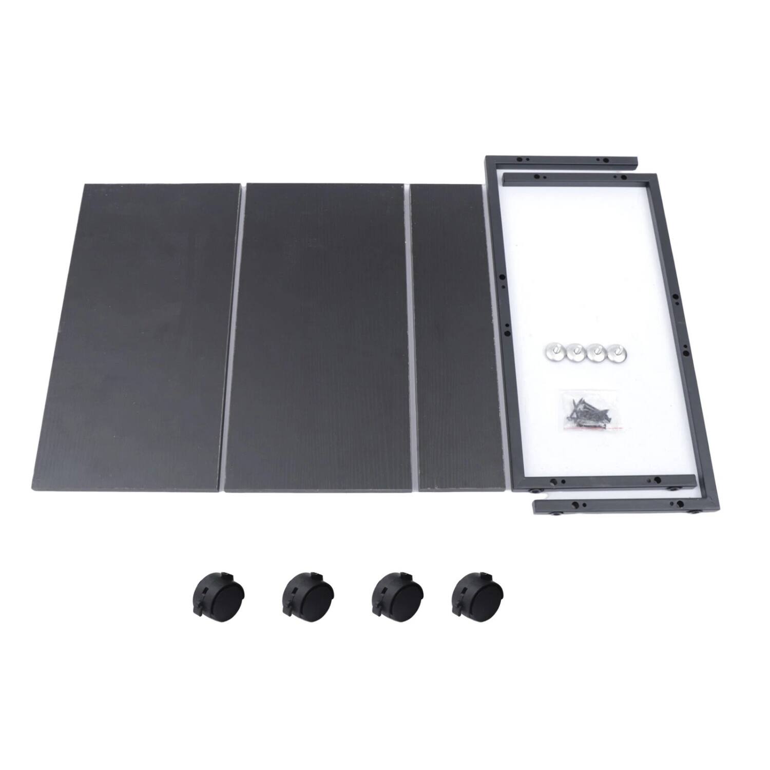 Back. Stock Preferred - 2-Tier Under Desk Computer Tower Stand with Rolling Wheels - Black.