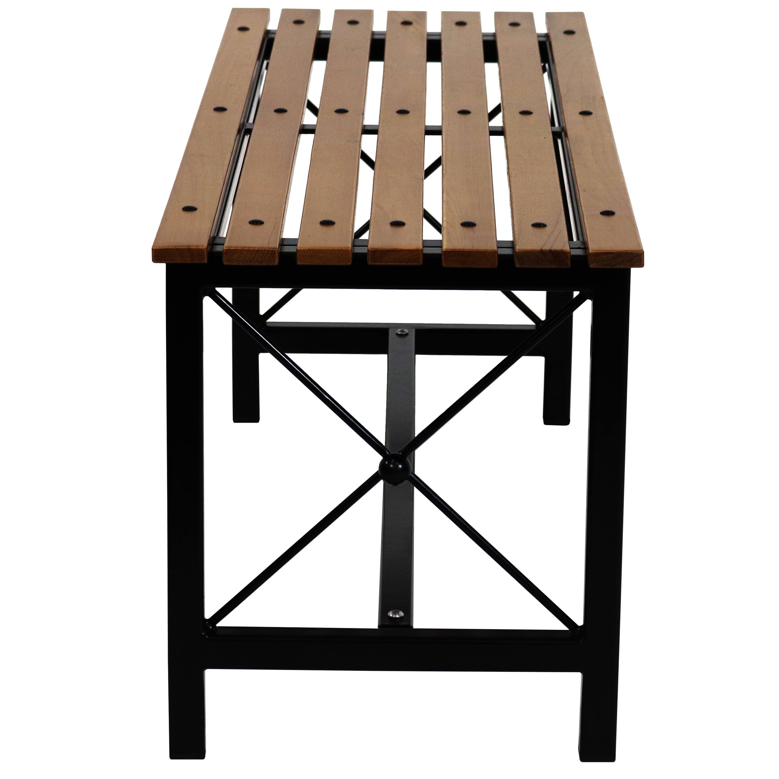 Alt View 7. Sunnydaze - 17.75" European Chestnut Patio Dining Bench - Brown.