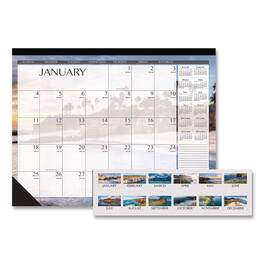 House of Doolittle - Recycled Earthscapes Desk Pad Calendar Seascapes Photography 18.5 x 13 Black Binding Corners12 Month Jan to Dec 2026