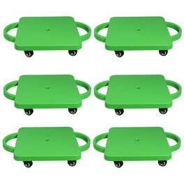 GSE Games & Sports Expert - Floor Scooter Board with Handles, Sitting Scooter for Kids Indoor Play, Fun Scoot Board(6 Pack - Green