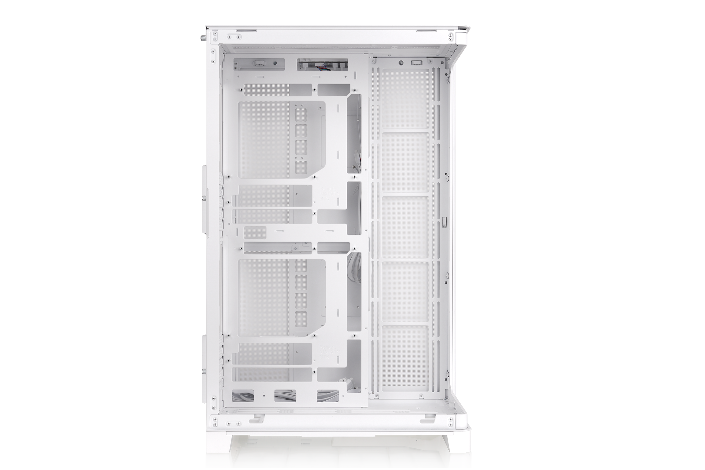 Alt View 6. Thermaltake - CAPO X, Dual System Chassis, mATX/mITX, Curved TG - White.