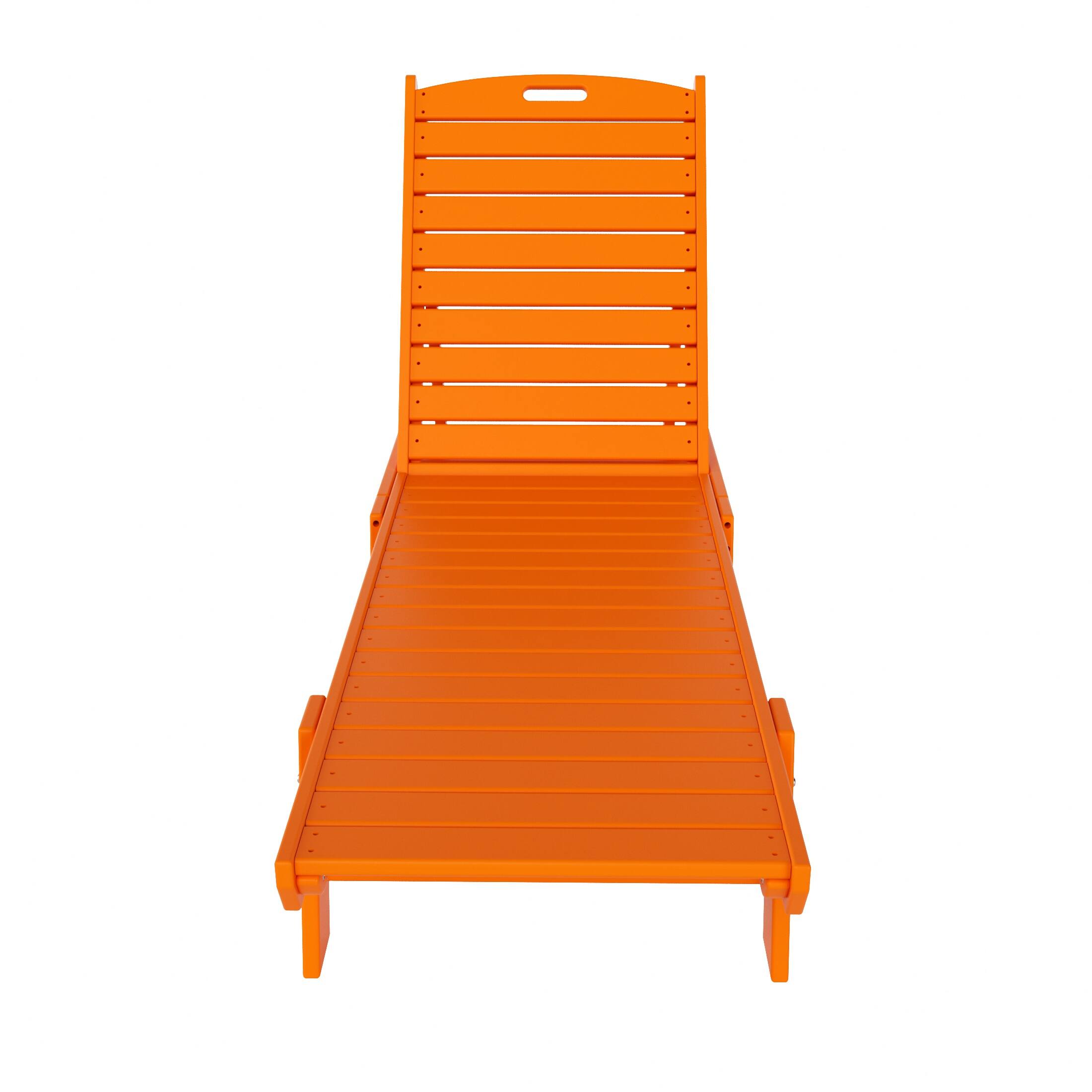 Left. WestinTrends - WestinTrends Malibu Poly Reclining Outdoor Patio Chaise Lounge Chair Adjustable - Orange.