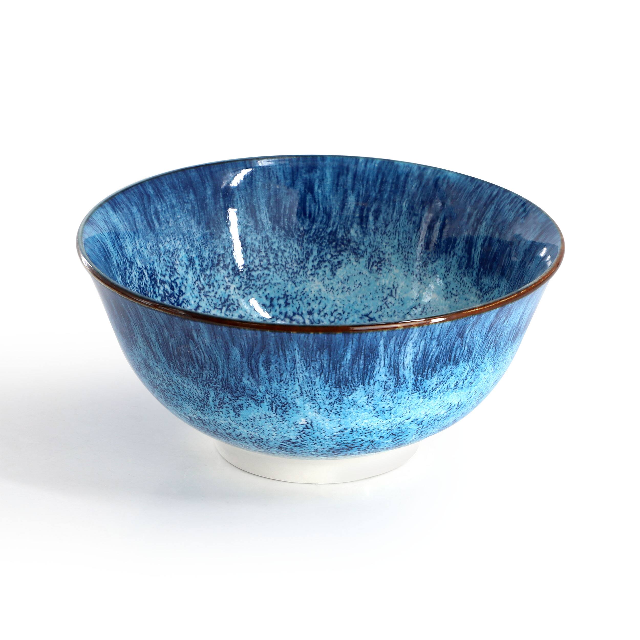 Alt View 4. Elama - Elama Oceanus 16 Piece Porcelain Double Bowl Dinnerware Set in Blue - Blue.