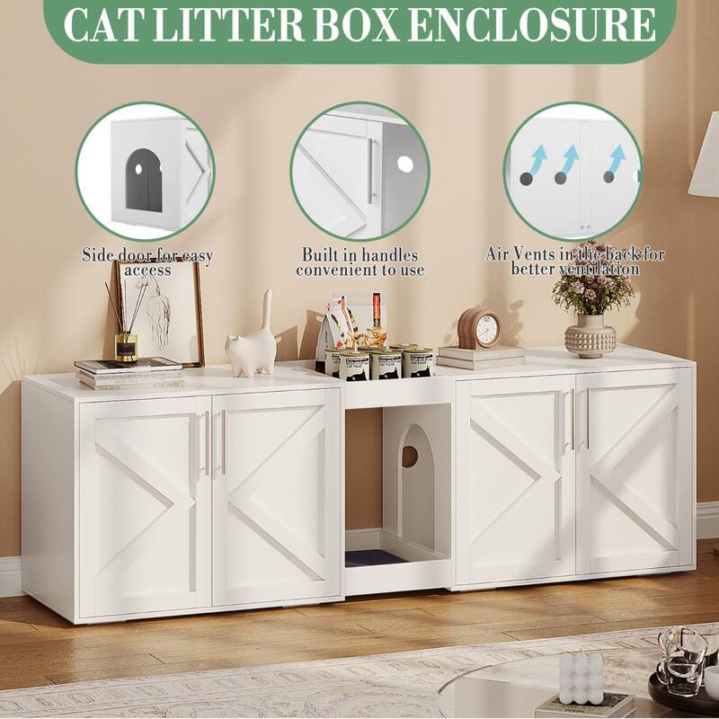 CAT LITTER BOX ENCLOSURE

- Side door for easy access
- Built-in handles convenient to use
- Air Vents in the back for better ventilation