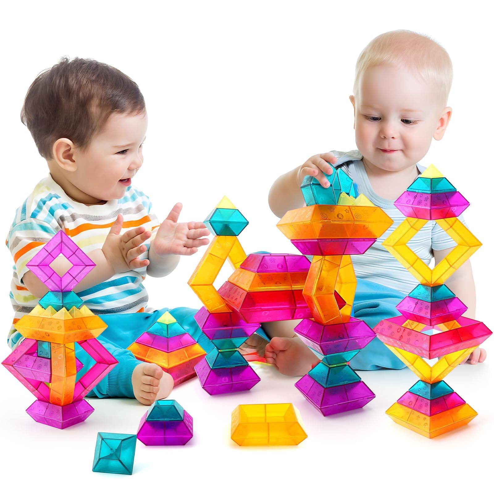 Alt View 9. NICHOLAS KLEIN - Building Block Sets For 3 4 5 6 Year Old 30 Stacking Blocks Toys Stem Learning Activities Educational Light... - Default.