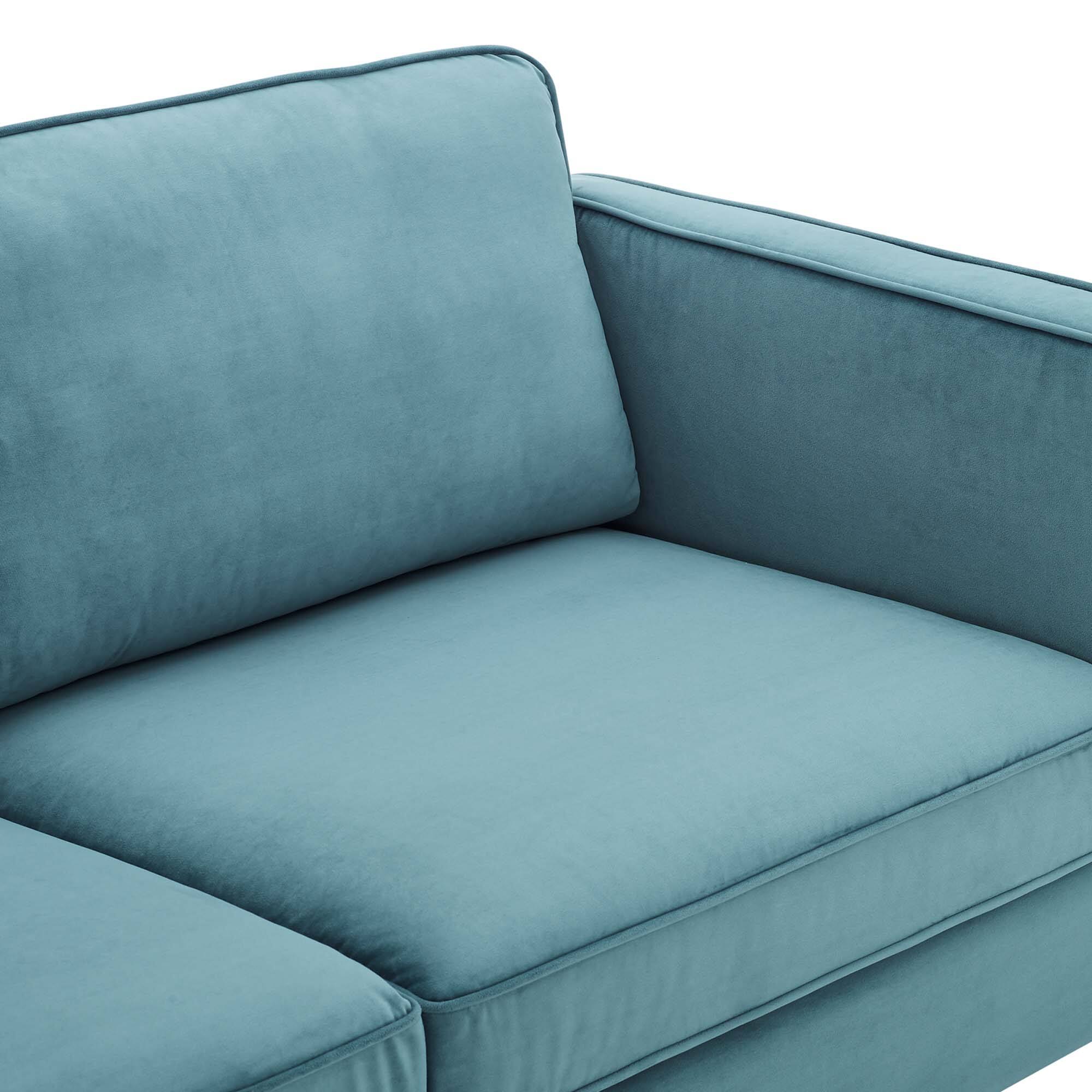Alt View 5. Modway - Kaiya Performance Velvet Sofa by Modway - Sea Blue.