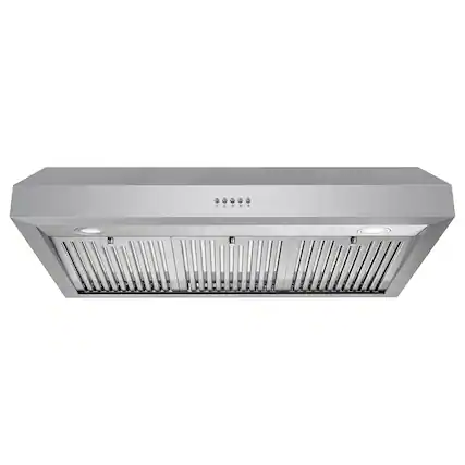 Front. COSMO - UC36 36 in. Haven Collection 380 CFM Ducted Under Cabinet Range Hood, LED Lights, Button Controls - Stainless Steel.