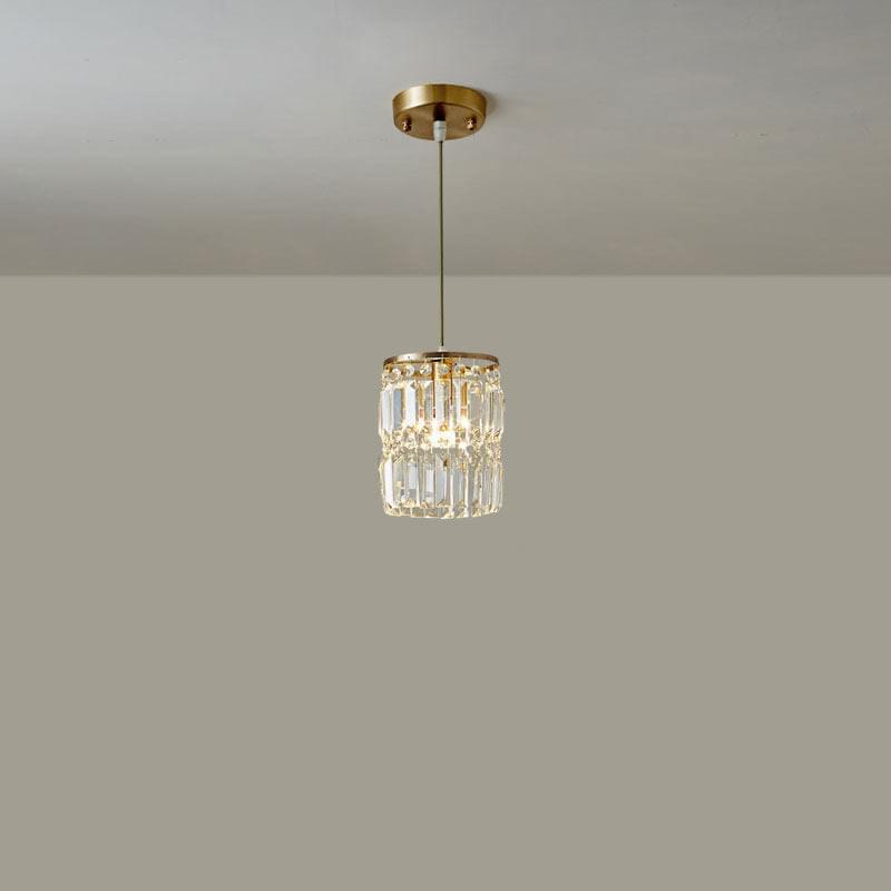 Back. Siljoy - 1- Light Gold Crystal Linear Pendant Light - Gold.