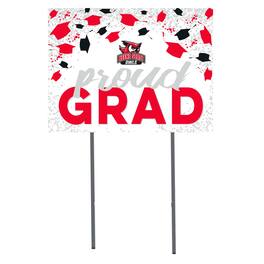 Jardine - Keene State Owls 18" x 24" Proud Grad Yard Sign - White