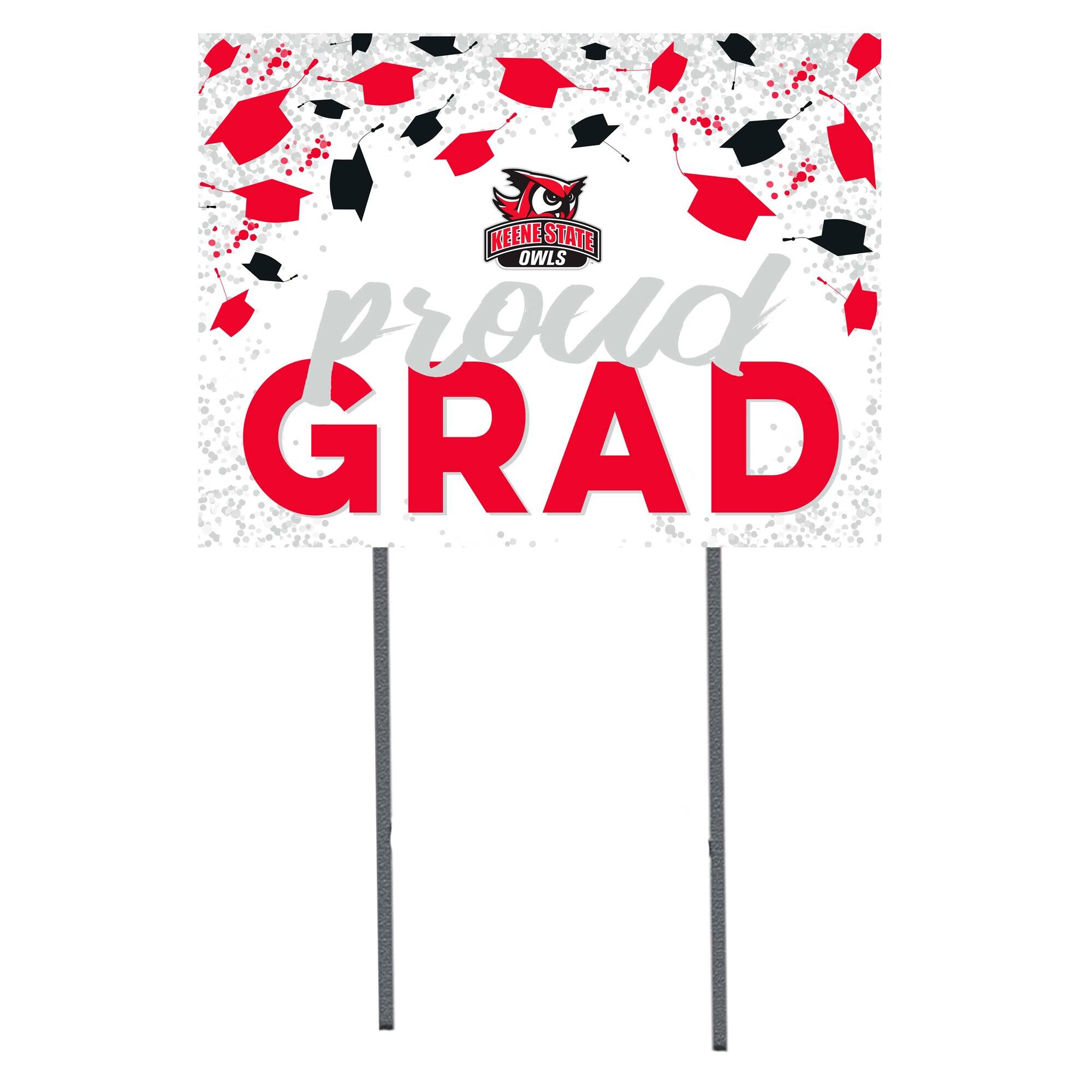 Keene State Owls 18" x 24" Proud Grad Yard Sign